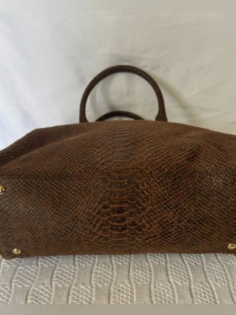 Michael Kors Satchel/Crossbody Python Embossed Large Leather Bag - Picture 4 of 5